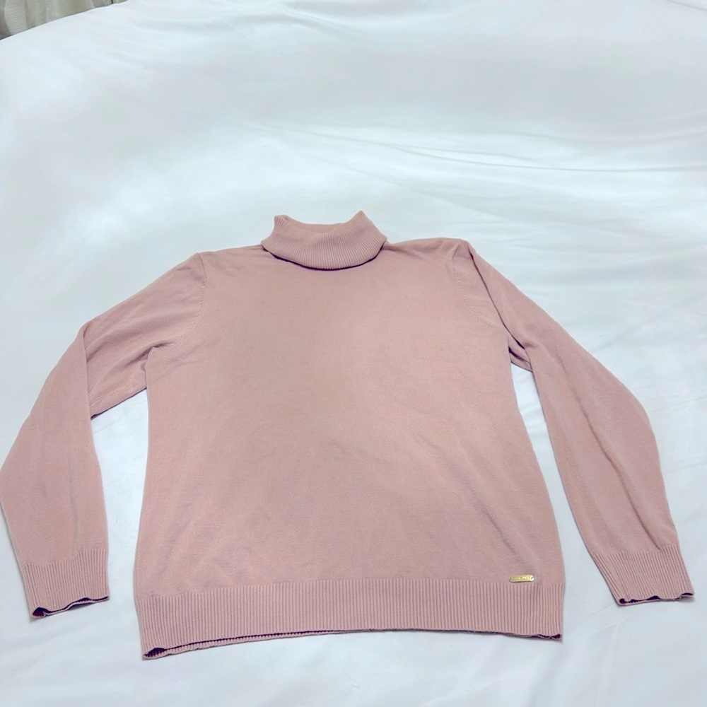 Calvin Klein Turtleneck Lightweight Sweater Light Pink L
